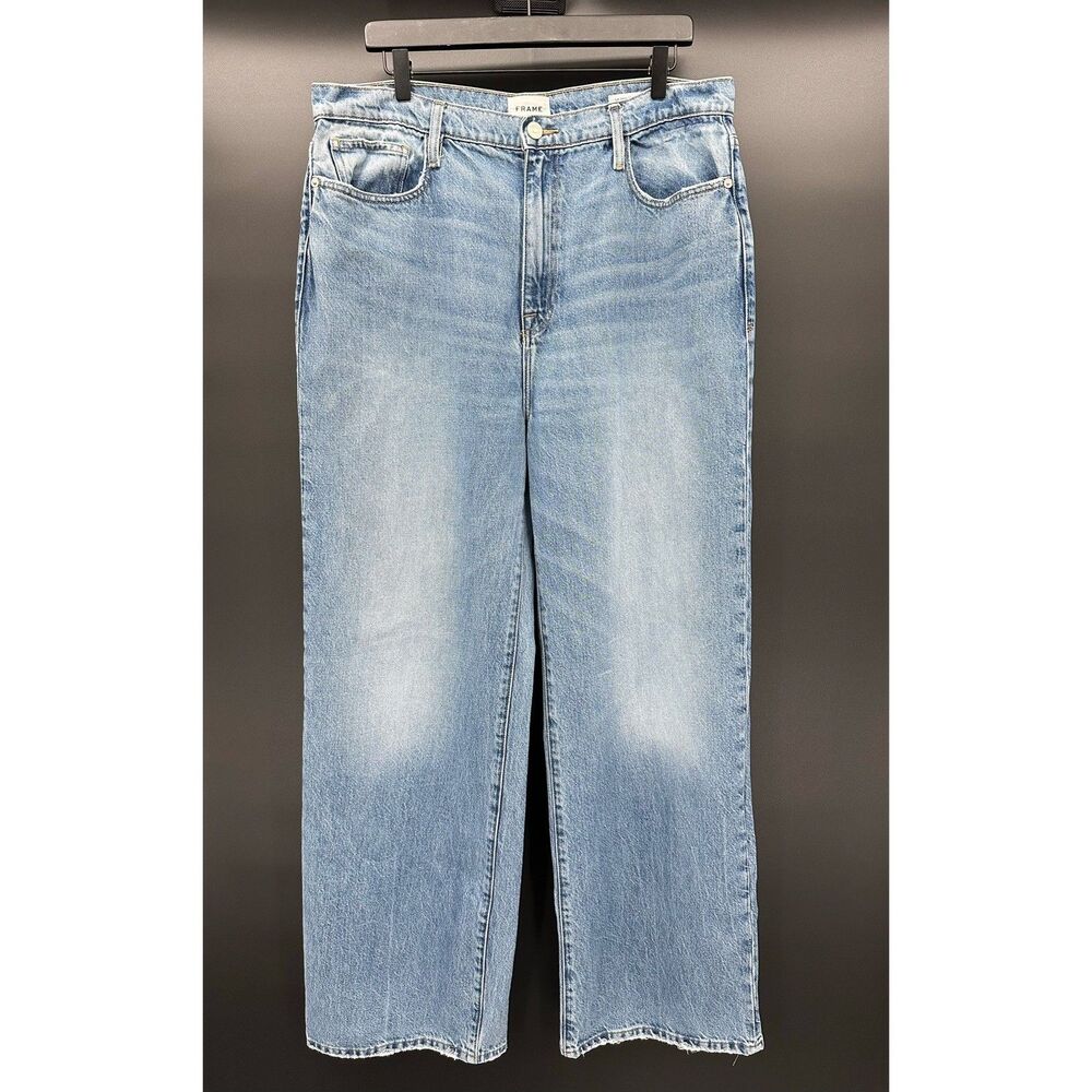 FRAME Le Jane Wide Leg Jeans Varsity Blues Size 32 - Picture 2 of 11